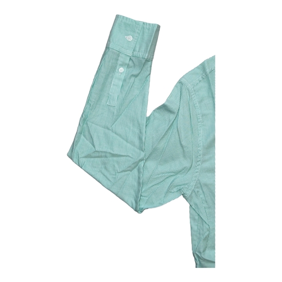 NWT Everlane The Silky Cotton Relaxed Mint & White Striped Shirt Various Sizes - Picture 7 of 9